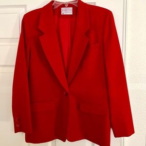 Red Wool women’s coat, Size 8 - Red Blazer Jacket, Pendleton Size 8